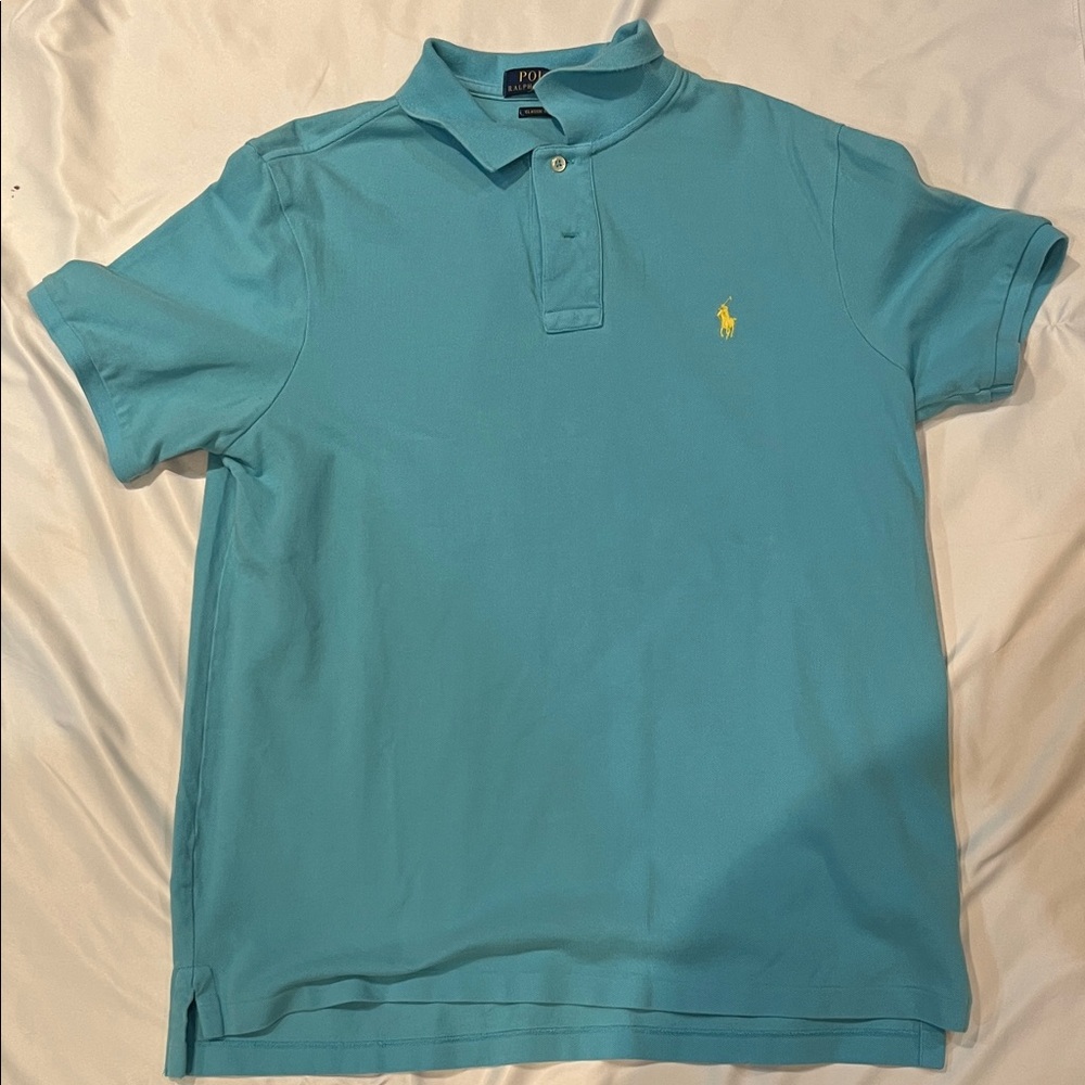 Polo by Ralph Lauren Men's Aqua Polo Shirt - image 1